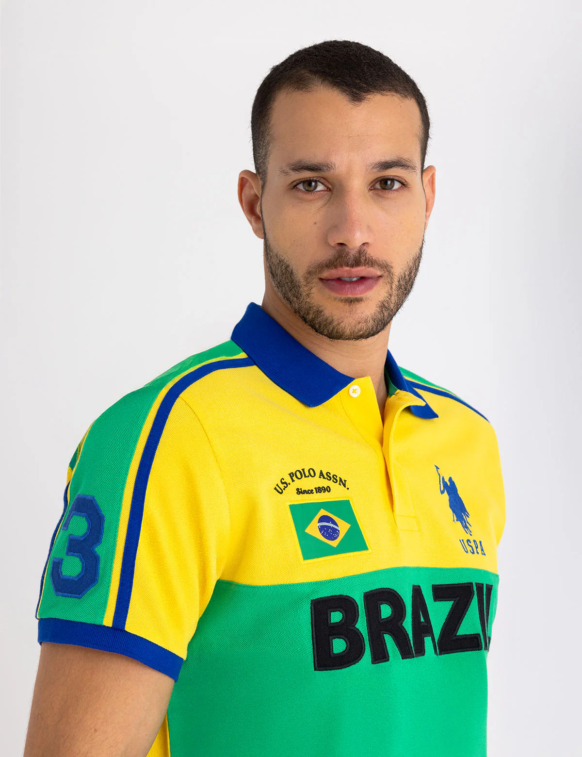 BRAZIL COLOR BLOCK PIQUE POLO SHIRT - Image 6