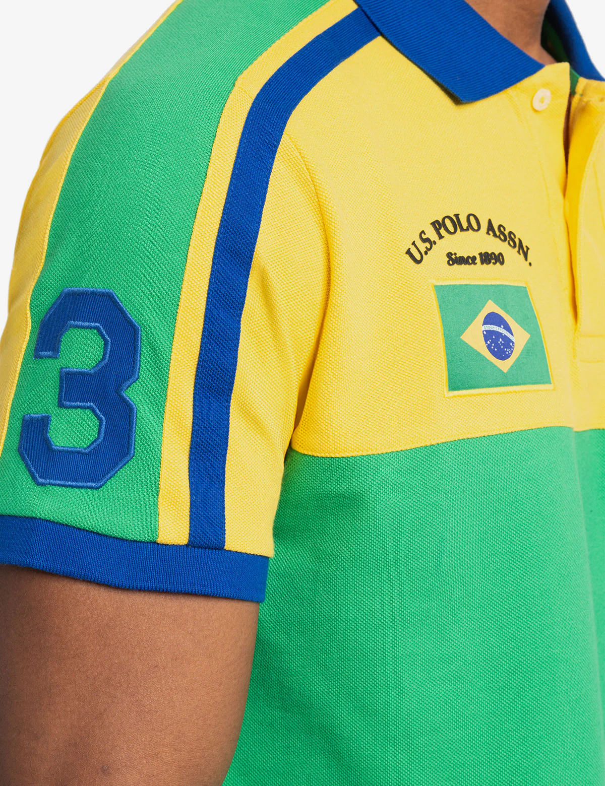 BRAZIL VERTICAL COLOR BLOCK PIQUE POLO SHIRT - Image 5