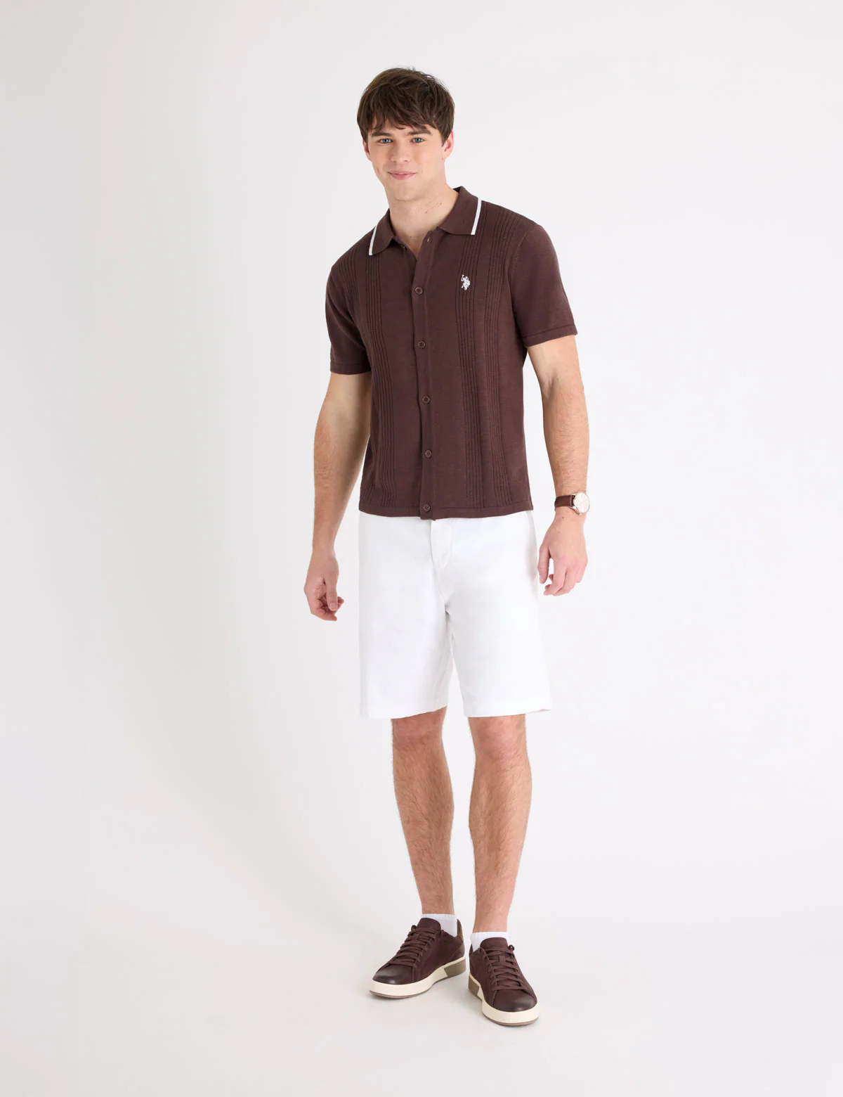 BUTTON FRONT COTTON SLUB POLO SHIRT - Image 3
