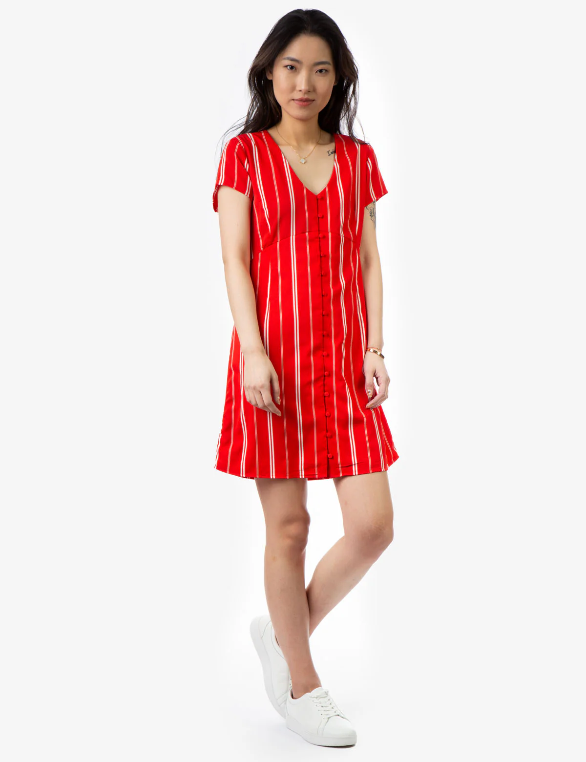 STRIPE BUTTON UP DRESS - Image 3