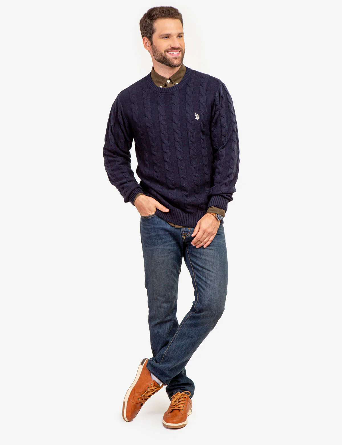 CABLE CREW NECK SWEATER - Image 6
