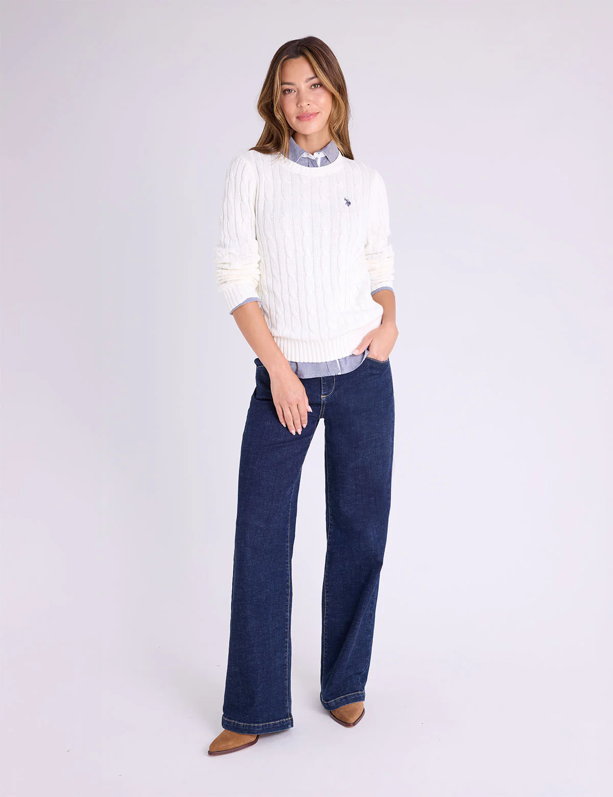 CABLE CREW NECK SWEATER - Image 2
