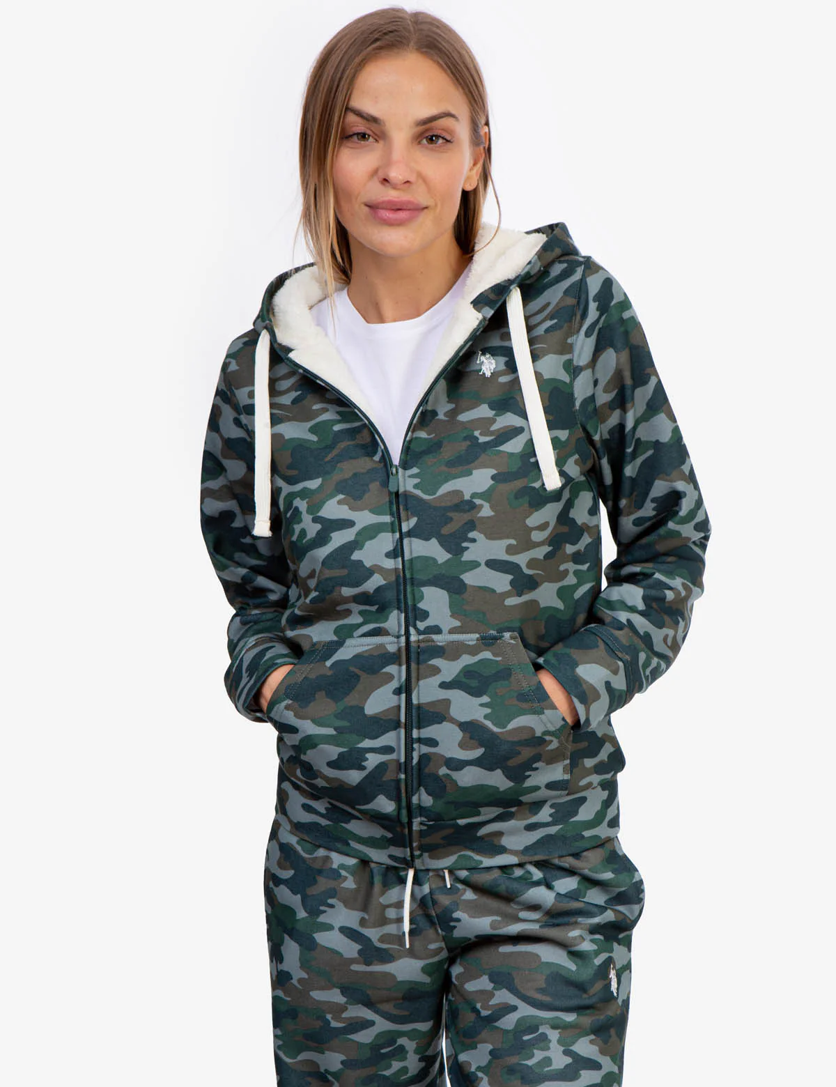 CAMO SHERPA LINED ZIP HOODIE - Image 5