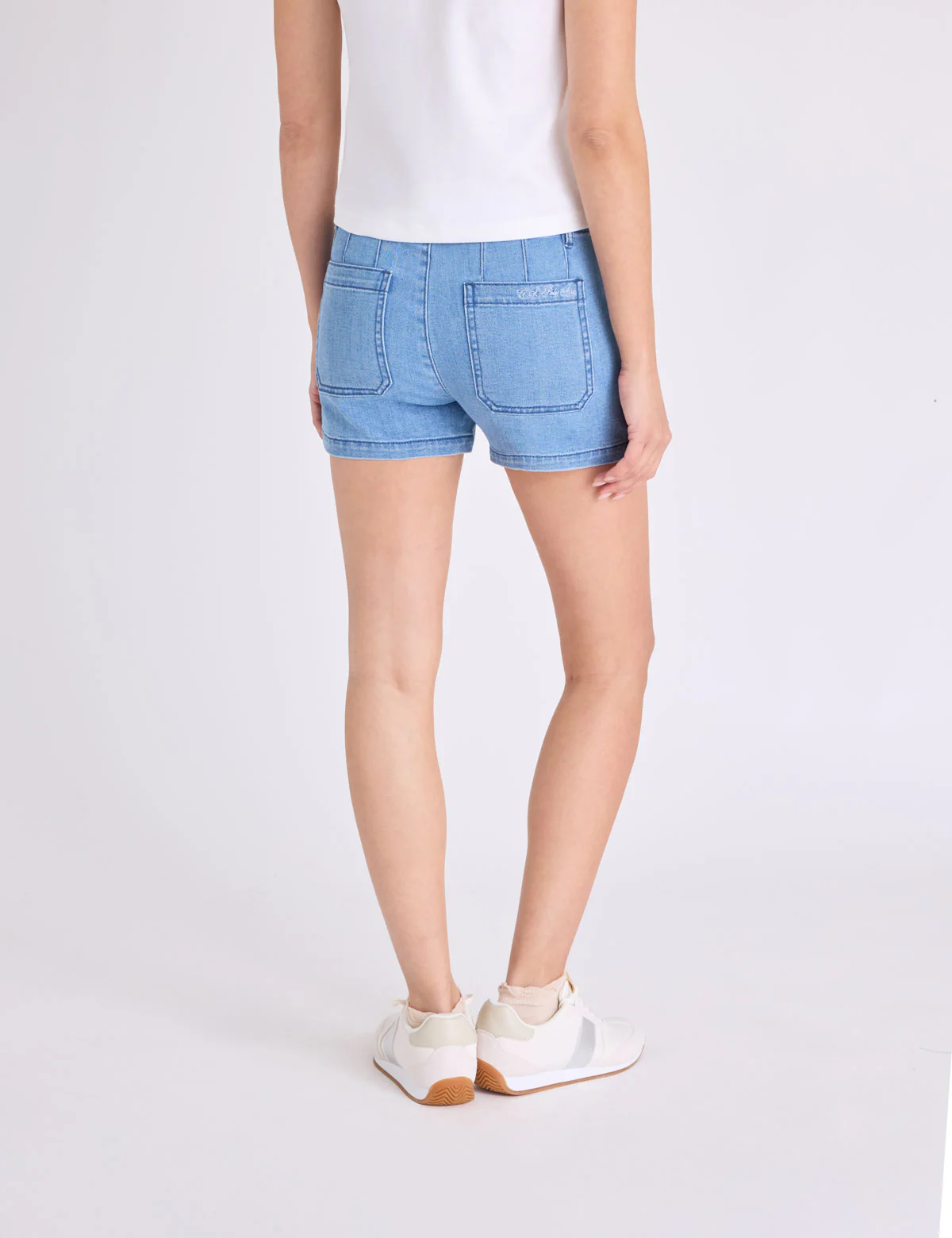 CHAMBRAY PATCH POCKET SHORTS - Image 5