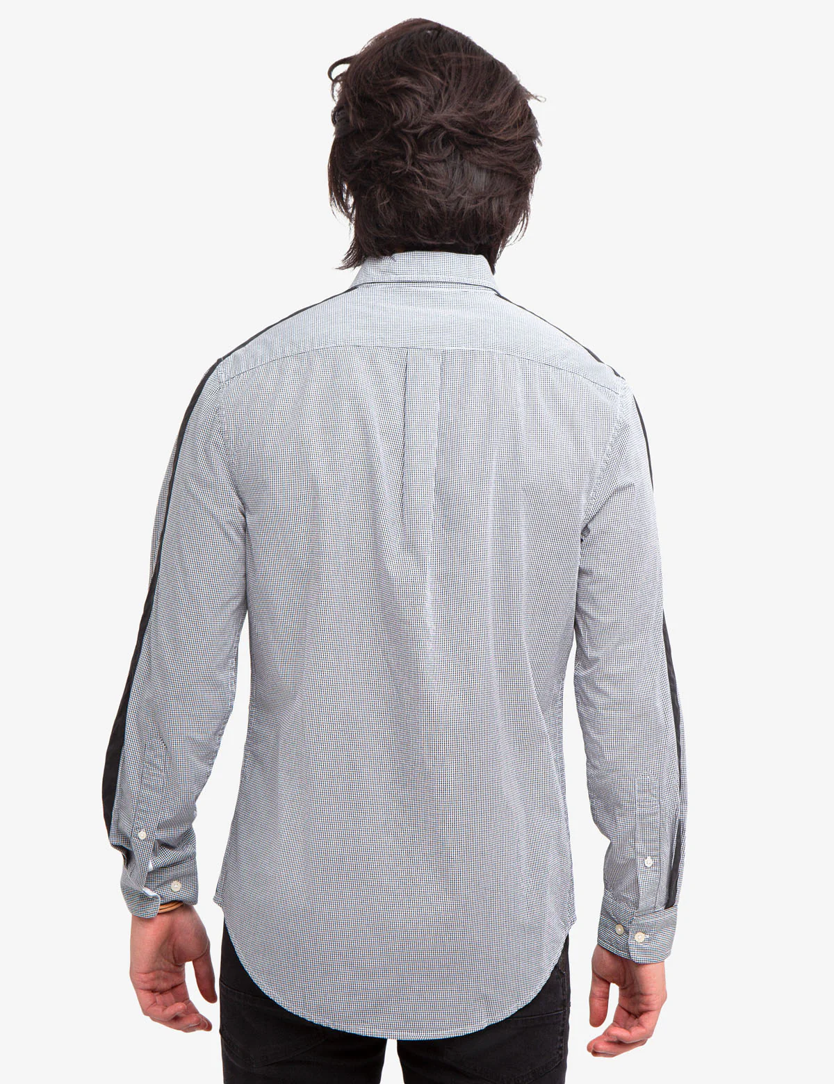 BLACK MALLET MINI CHECK SIDE STRIPE SHIRT - Image 4