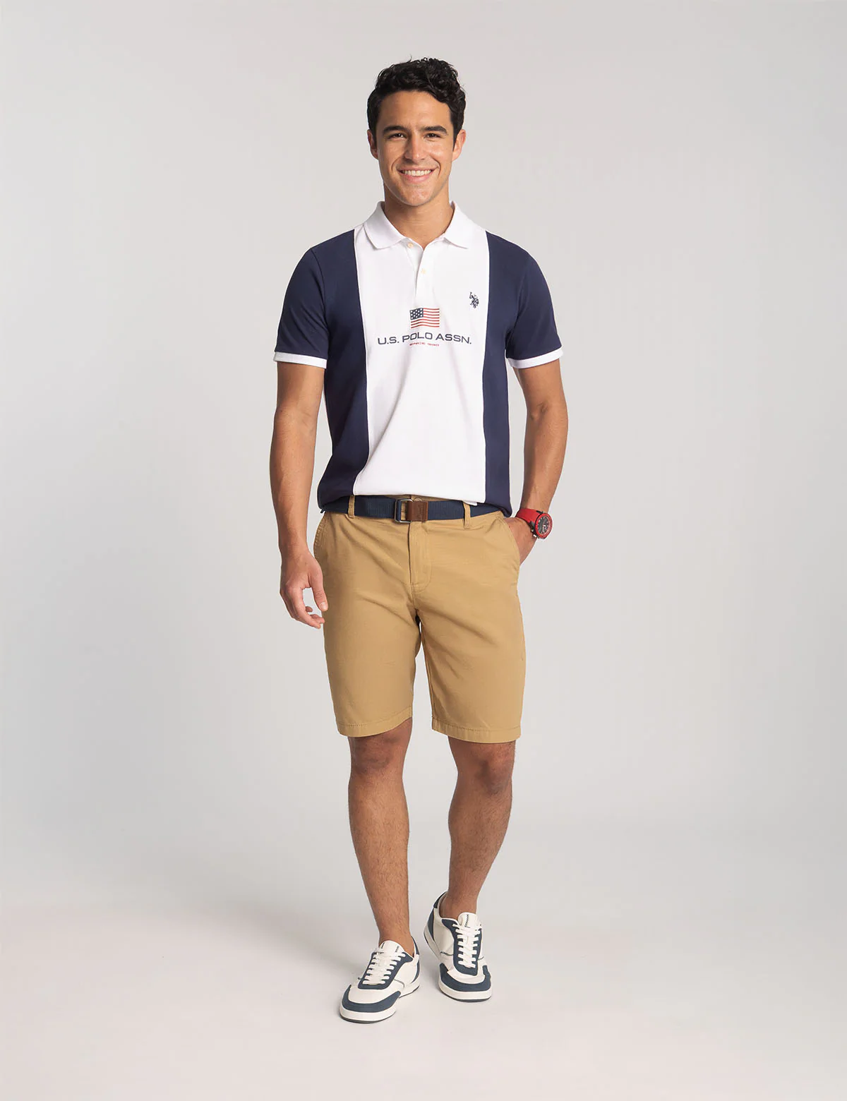 CHEST FLAG COLOR BLOCK PIQUE POLO SHIRT - Image 2