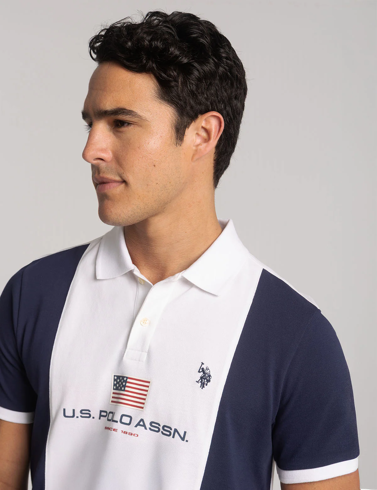 CHEST FLAG COLOR BLOCK PIQUE POLO SHIRT - Image 3