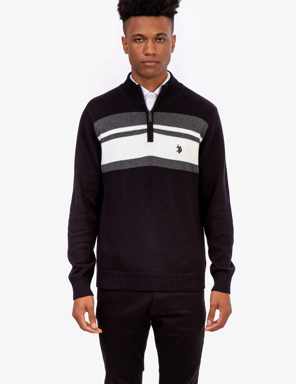 CHEST STRIPE 1/4 ZIP SWEATER - Image 3