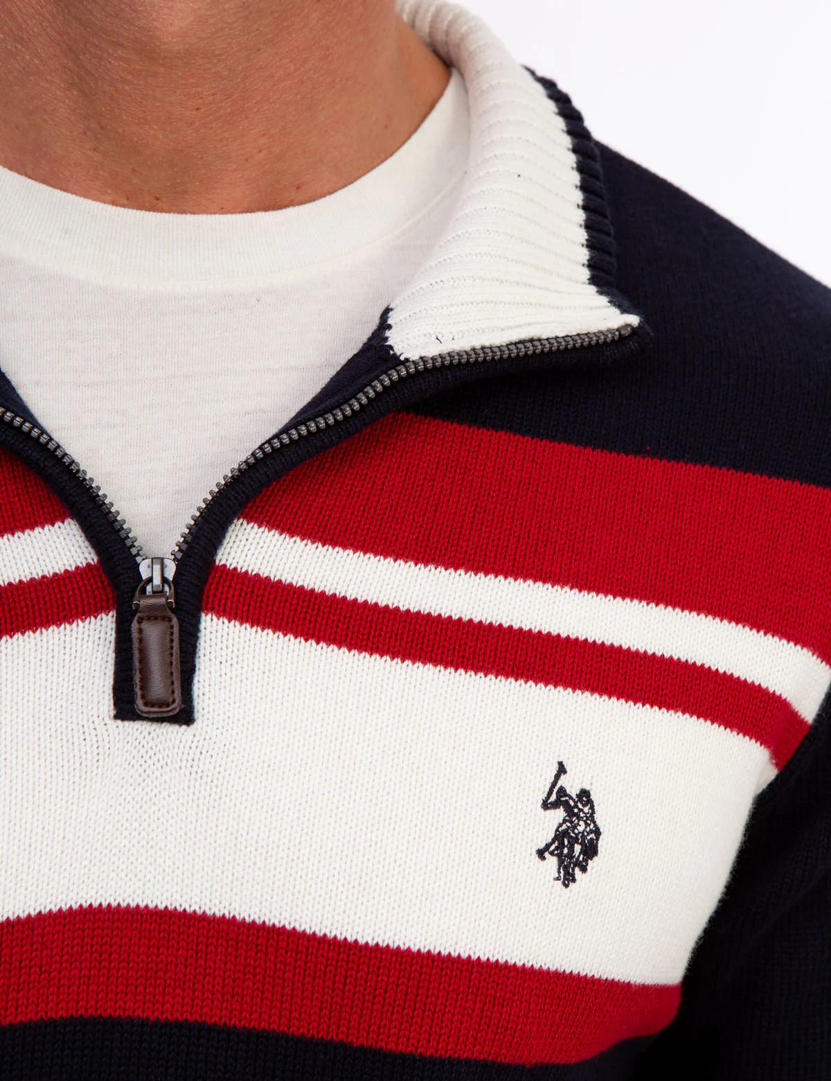CHEST STRIPE 1/4 ZIP SWEATER - Image 6