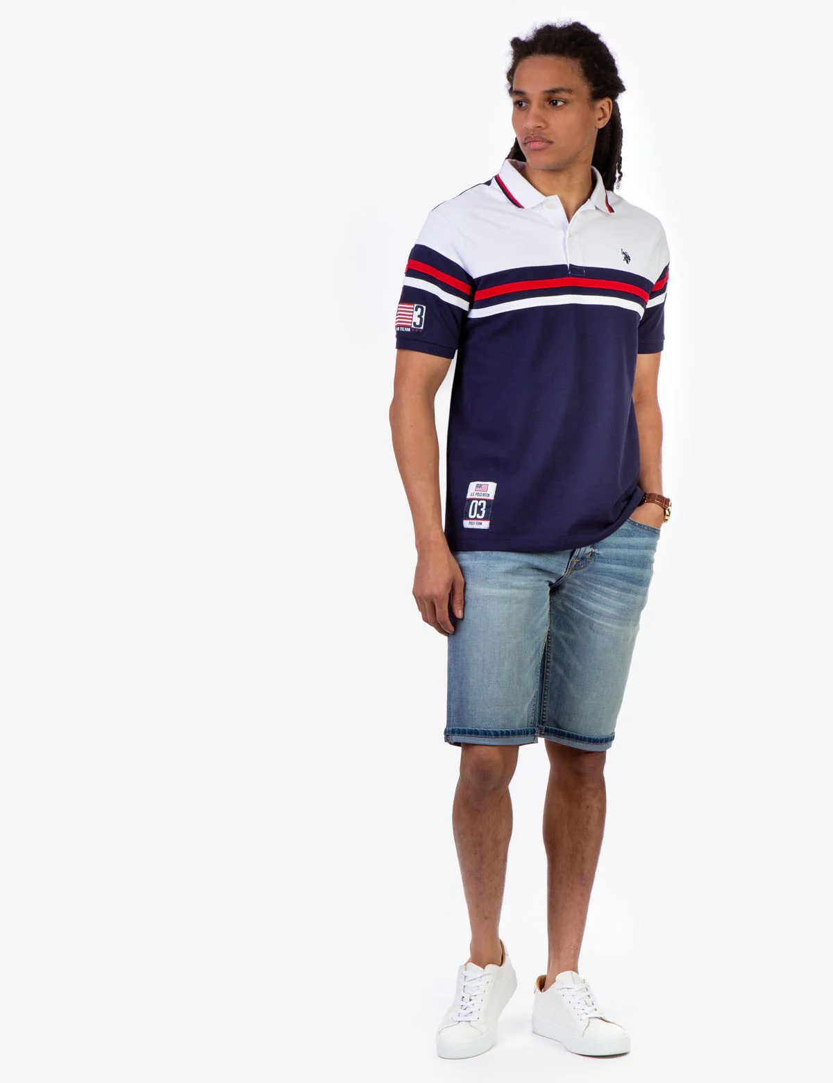 STRIPE COLOR BLOCK POLO SHIRT - Image 2
