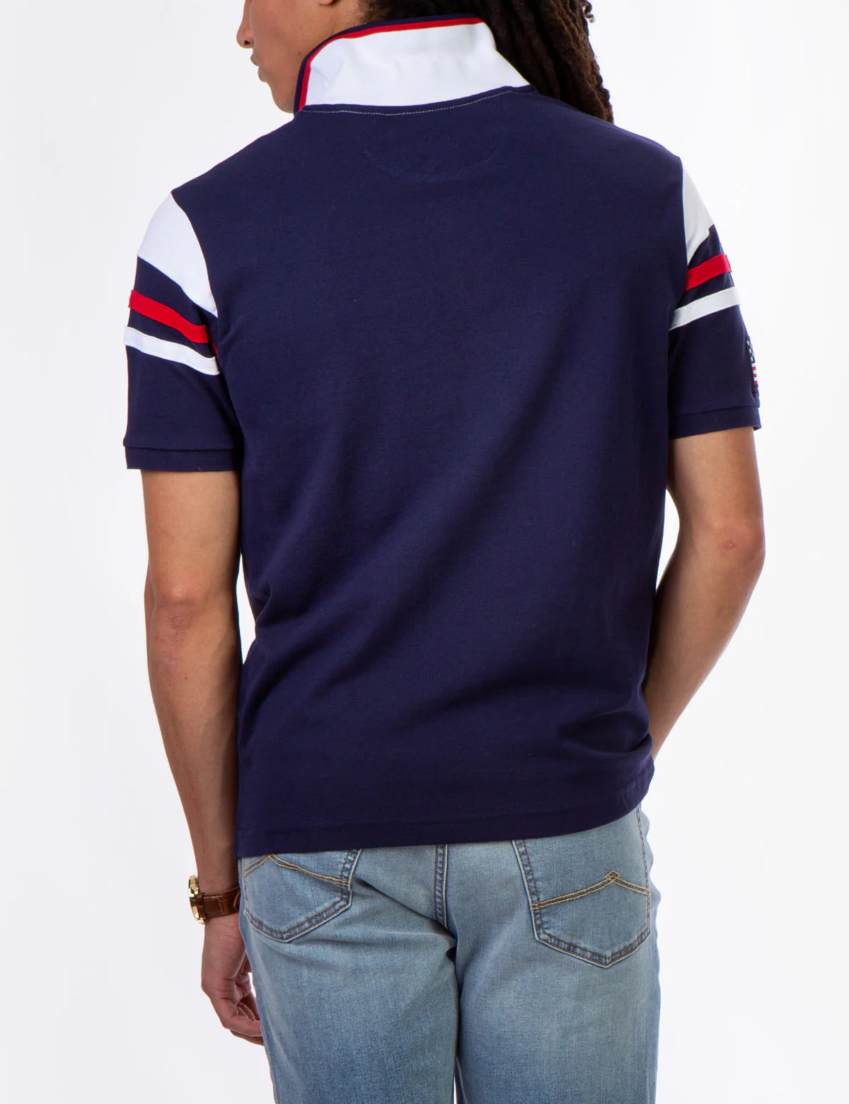 STRIPE COLOR BLOCK POLO SHIRT - Image 4
