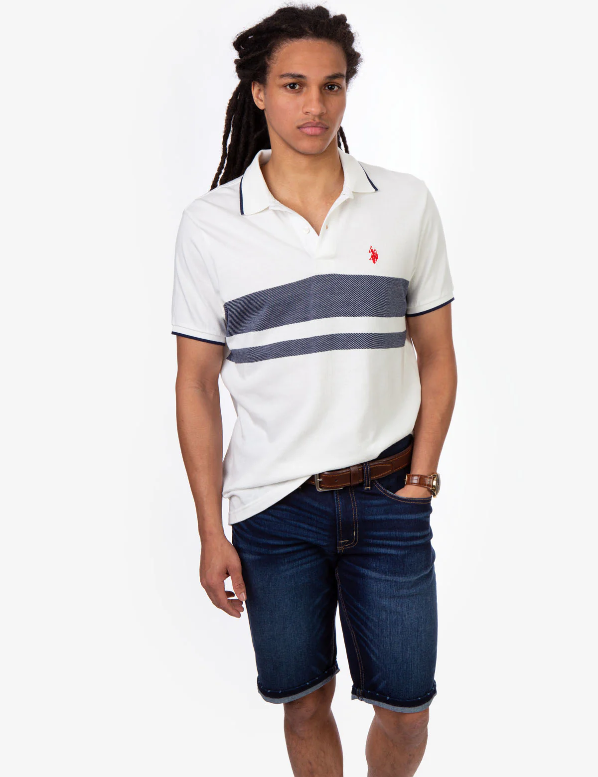 STRIPE JACQUARD PIQUE POLO SHIRT - Image 3
