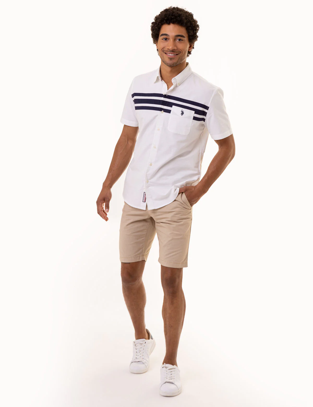 CHEST STRIPE SHORT SLEEVE OXFORD SHIRT - Image 2