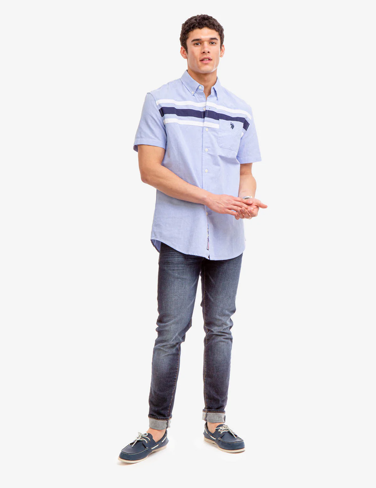 CHEST STRIPE SHORT SLEEVE OXFORD SHIRT - Image 4