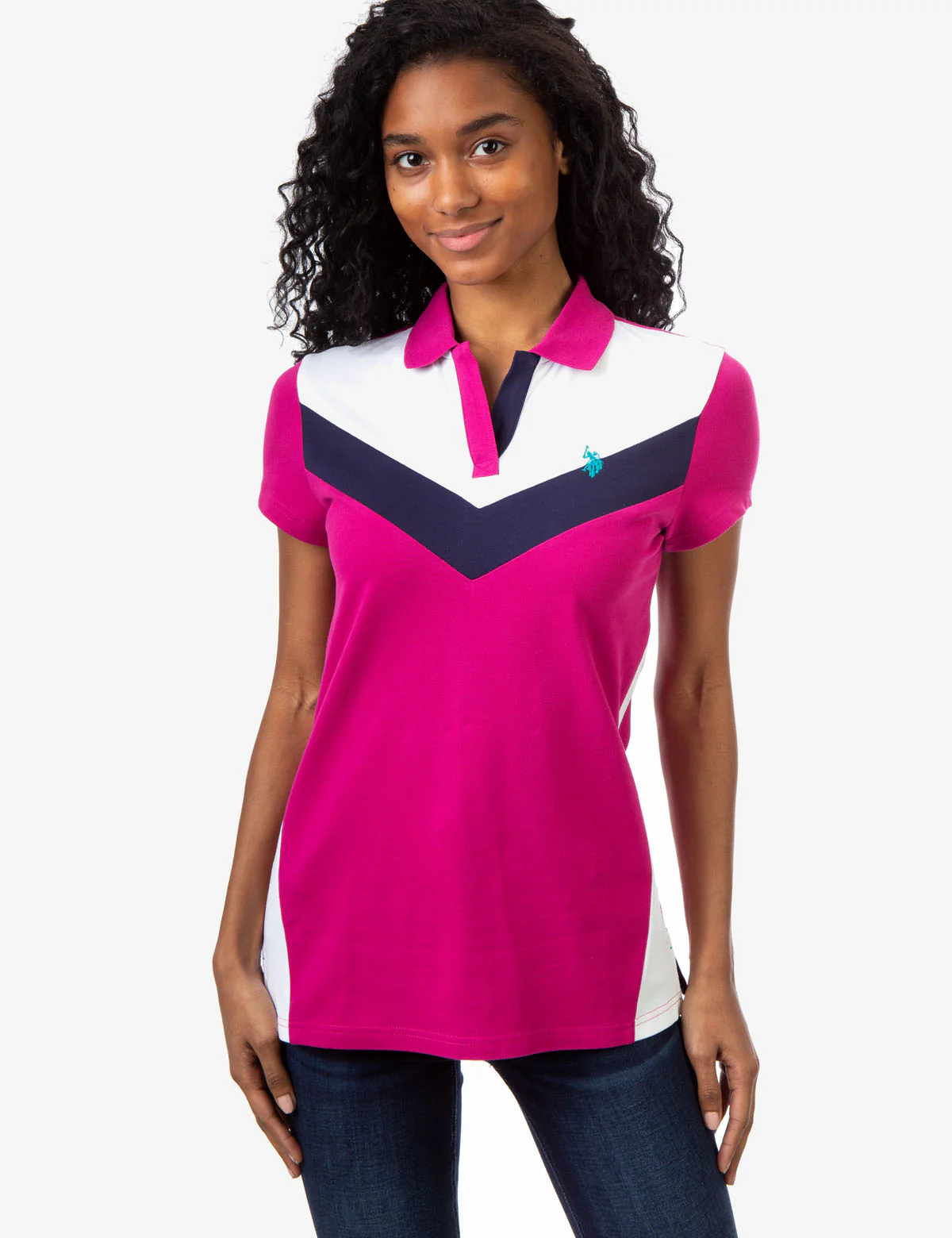 CHEVRON COLORBLOCK POLO SHIRT