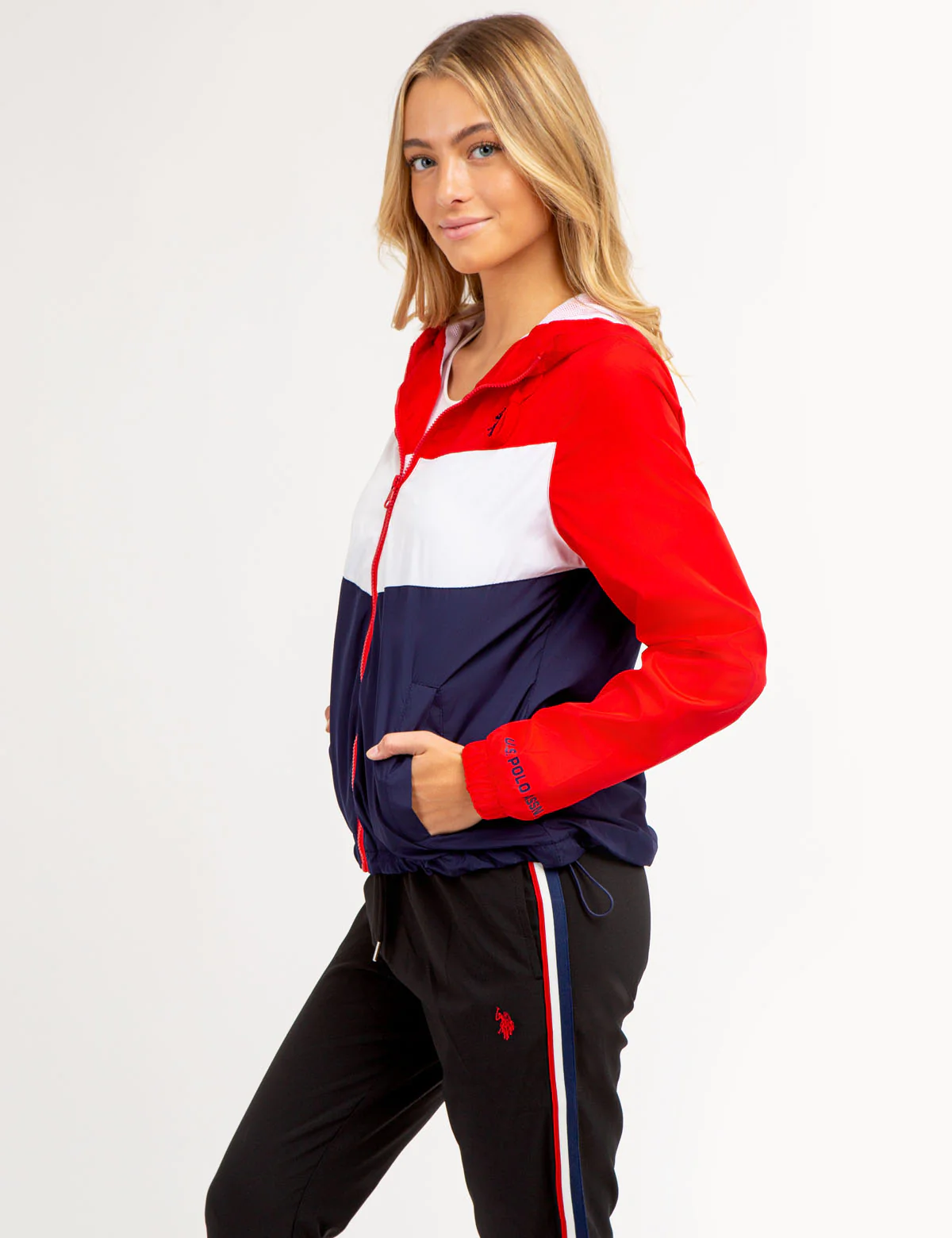 CHEVRON HOODED ZIP FRONT JACKET - Image 3