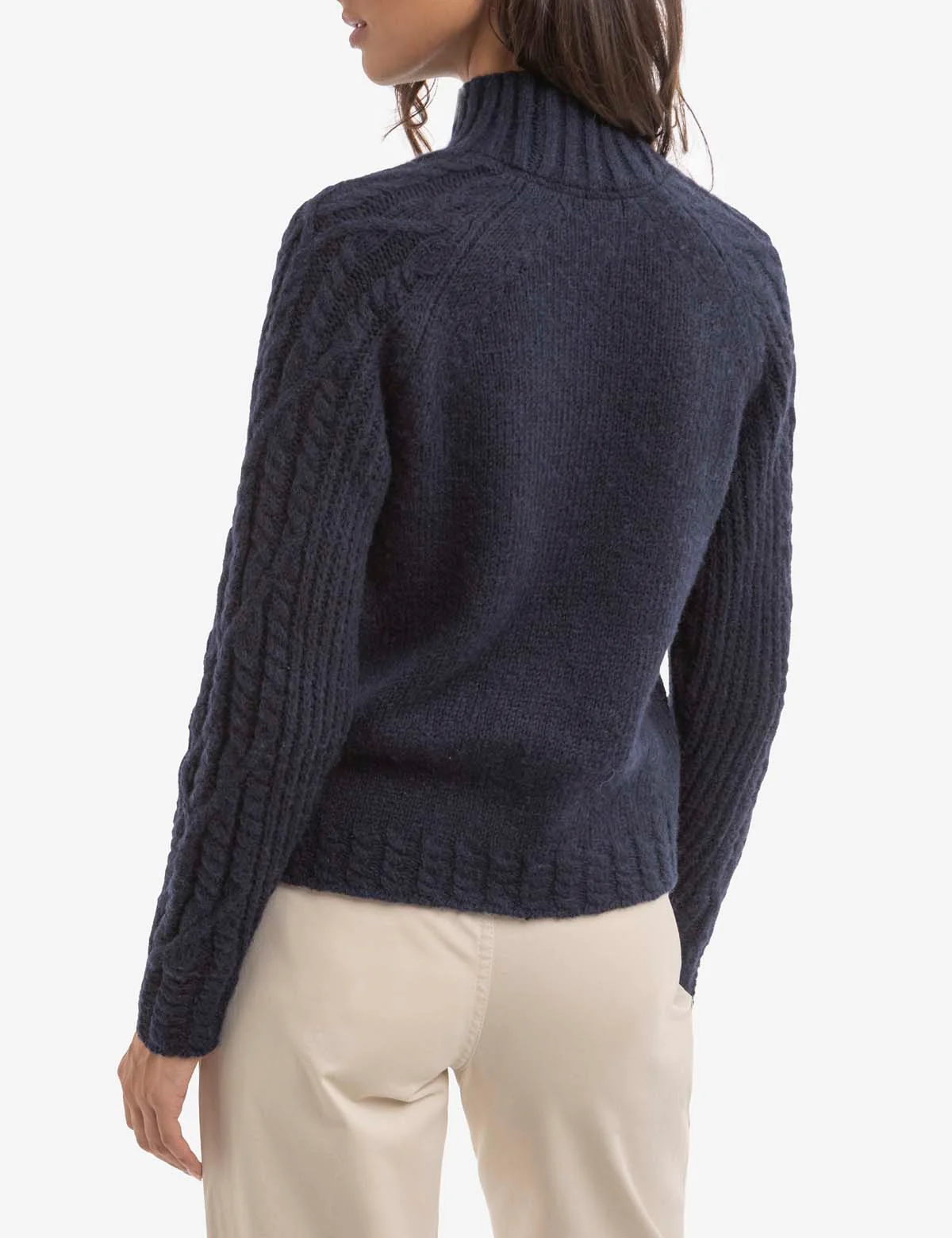CHUNKY MOCK NECK CABLE SWEATER - Image 4
