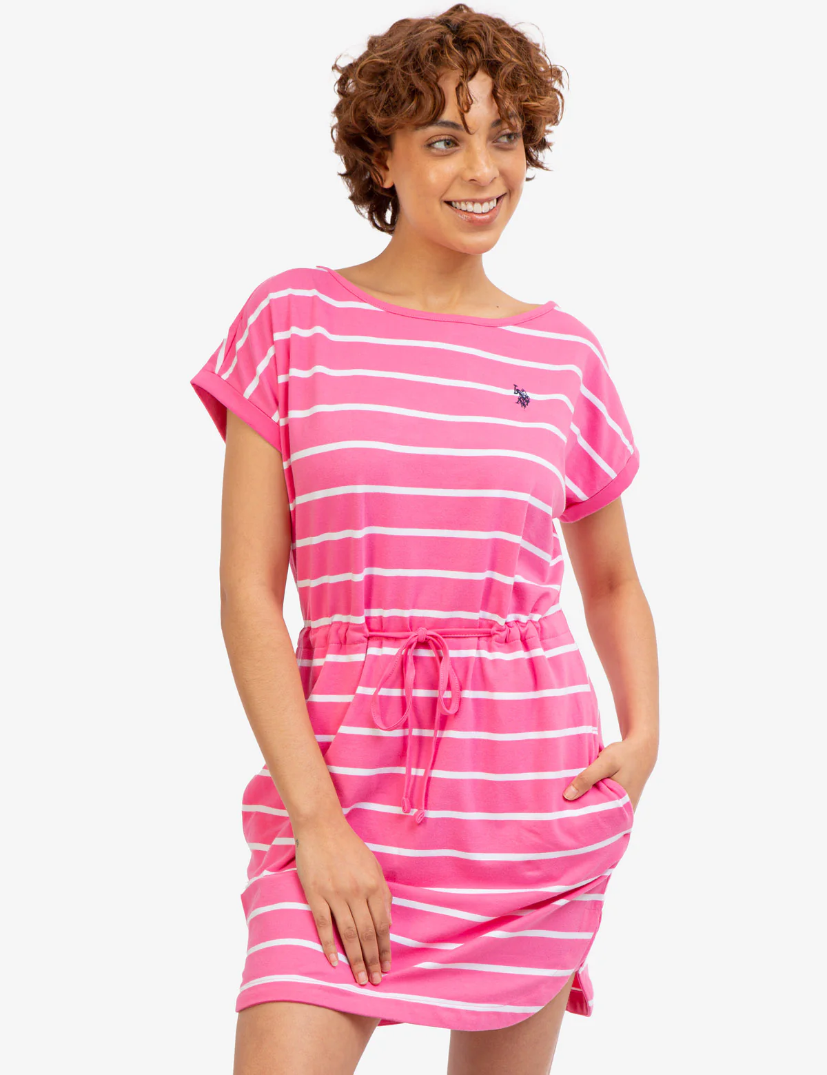 CINCH WAIST STRIPE DOLMAN DRESS - Image 8