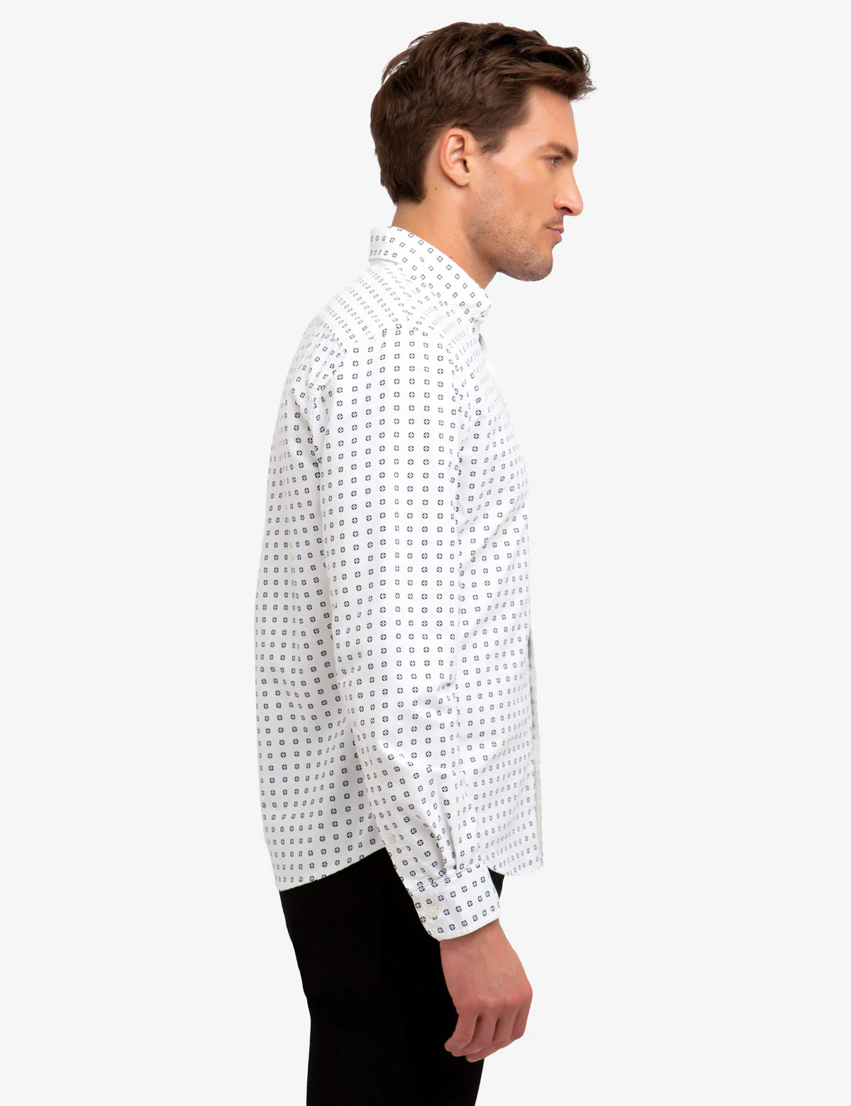 NO-TUCK GEOMETRIC PRINT OXFORD SHIRT. - Image 3