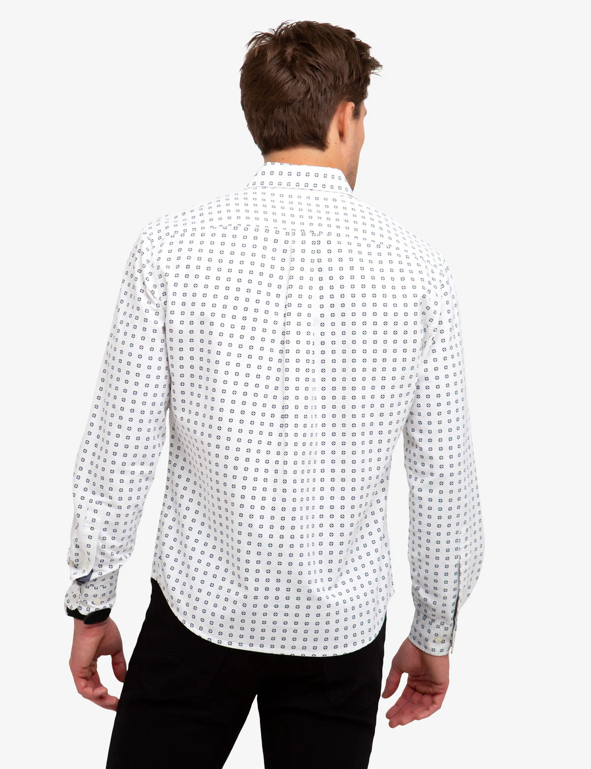 NO-TUCK GEOMETRIC PRINT OXFORD SHIRT. - Image 4