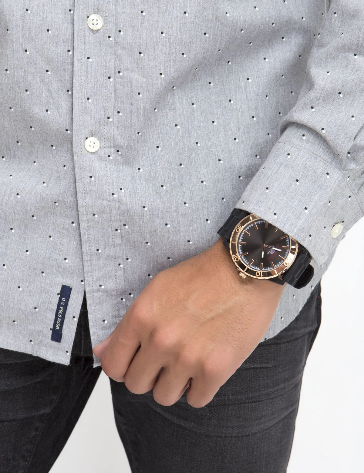 CLASSIC FIT HEATHER DOT SHIRT IN POPLIN - Image 2