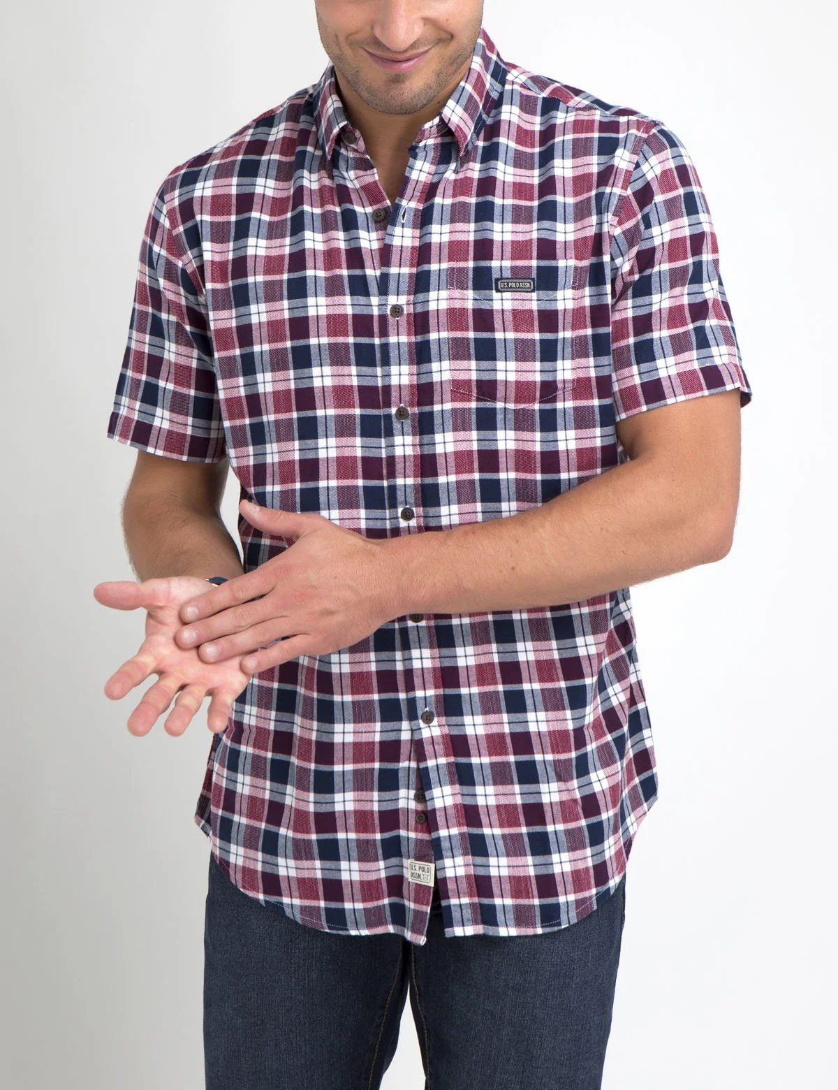 CLASSIC FIT MEDIUM PLAID SHIRT IN POPLIN