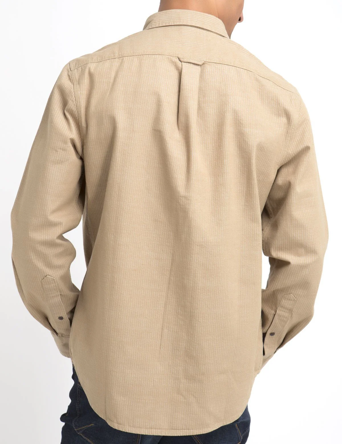 CLASSIC FIT TWO POCKET STRIPE SLUB SHIRT IN CANVAS - Image 6
