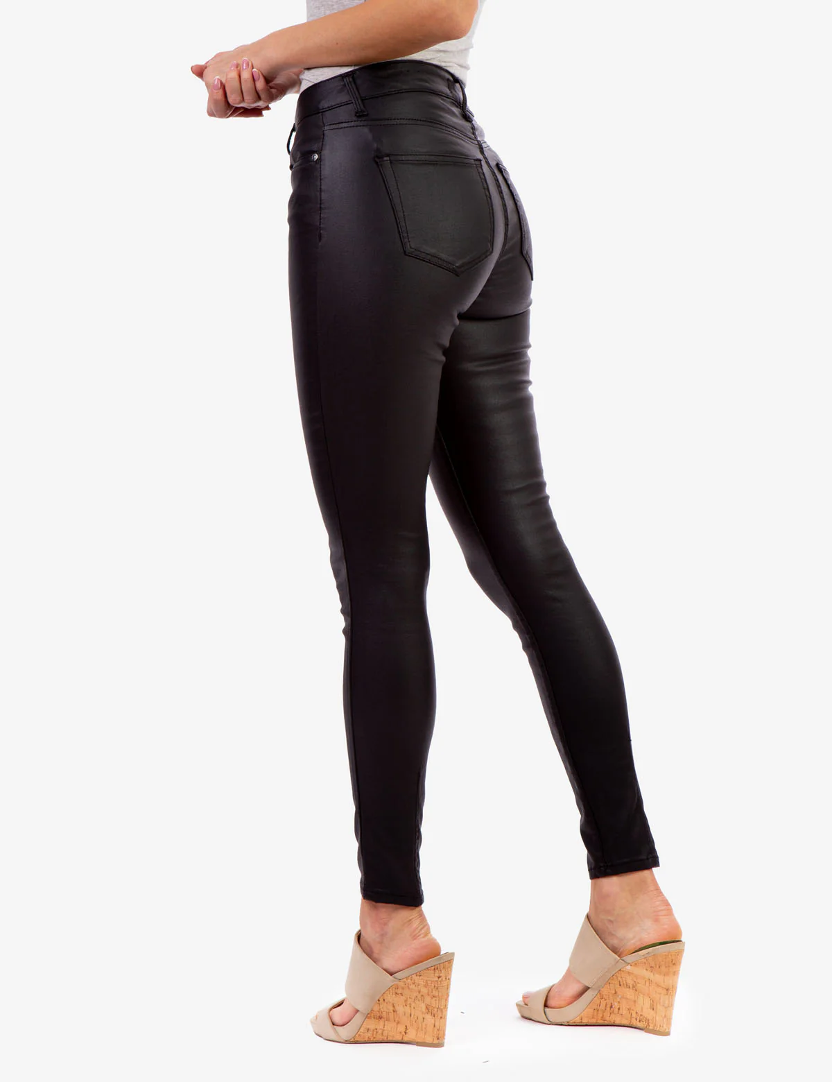 COATED BLACK DENIM JEANS - Image 4