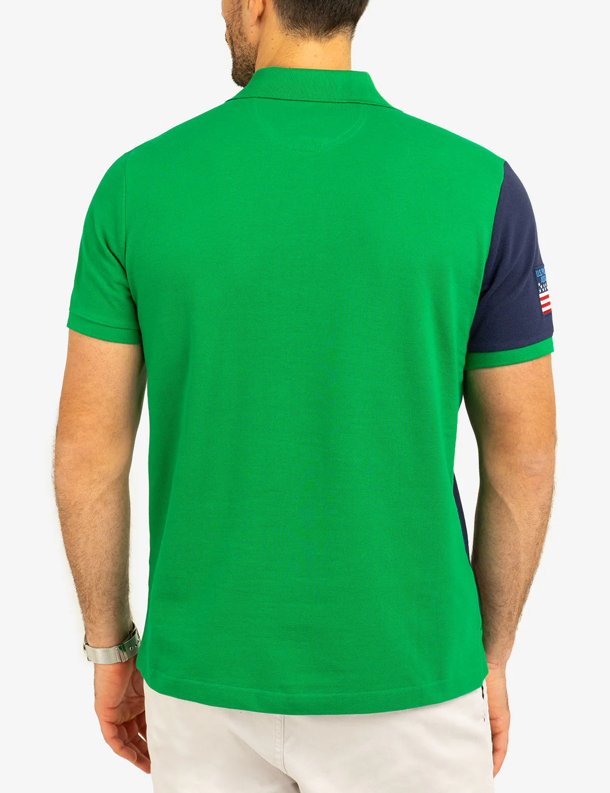COLOR BLOCK CHEST STRIPE PIQUE POLO SHIRT - Image 11