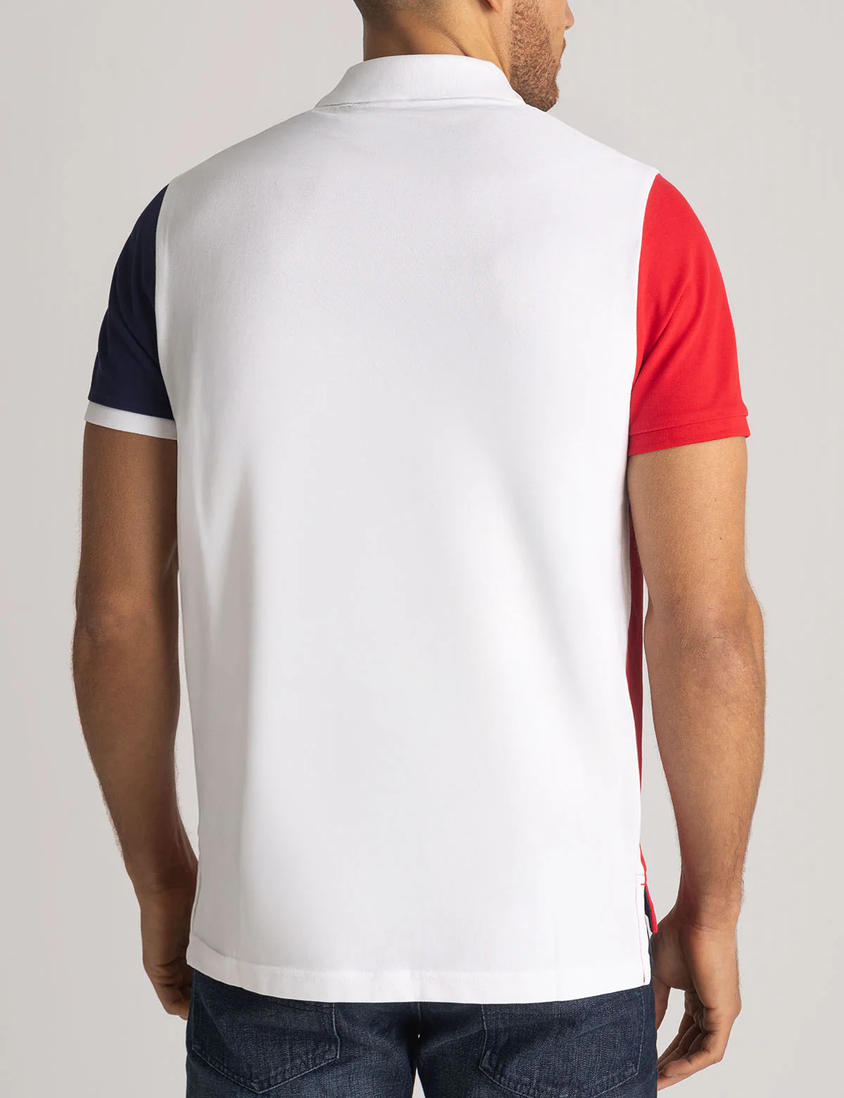 COLOR BLOCK DOUBLE DIAGONAL SASH POLO SHIRT - Image 4