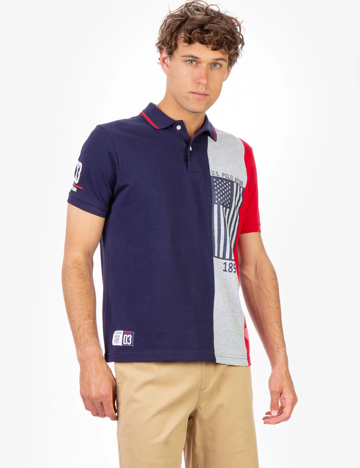COLORBLOCK FLAG PIQUE POLO SHIRT