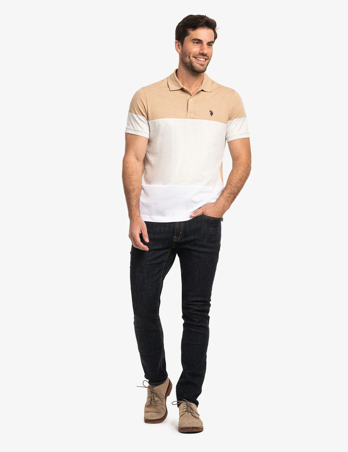 COLOR BLOCK JERSEY POLO SHIRT - Image 2