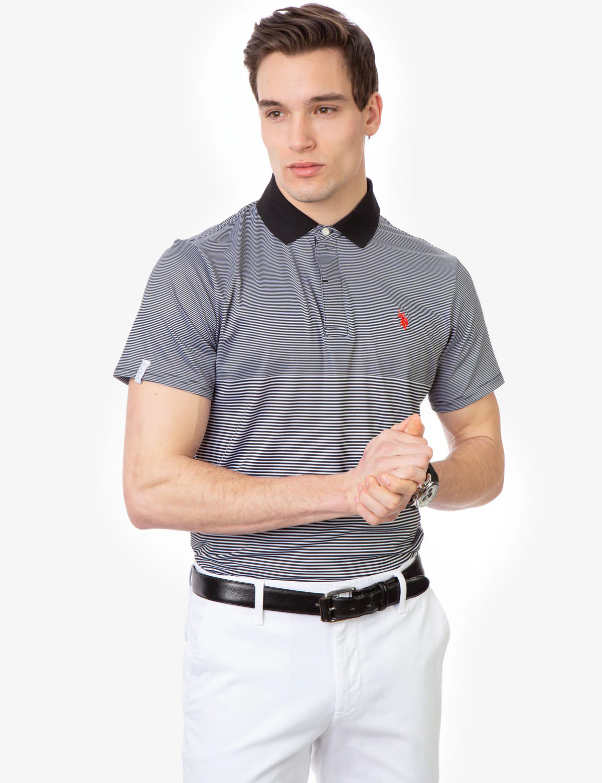 COLORBLOCK PRINTED JERSEY POLO SHIRT
