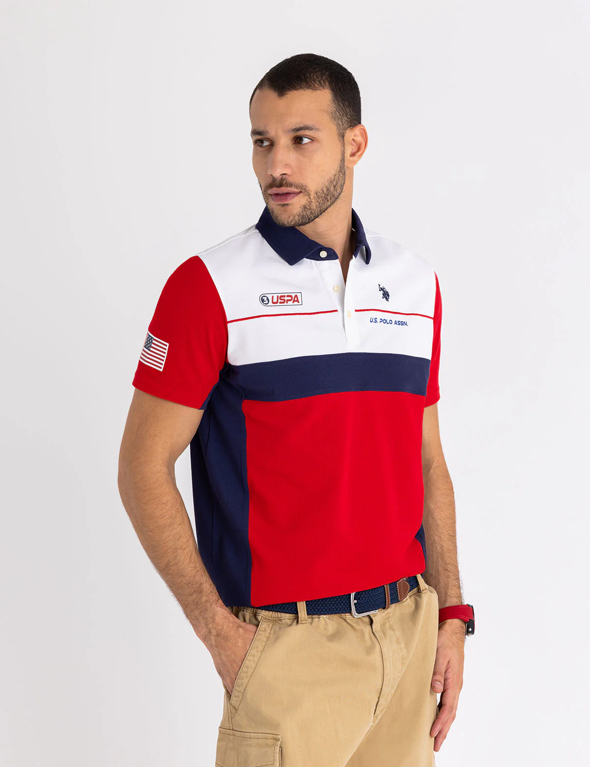 COLOR BLOCK RACE GRAPHIC PIQUE POLO SHIRT - Image 3