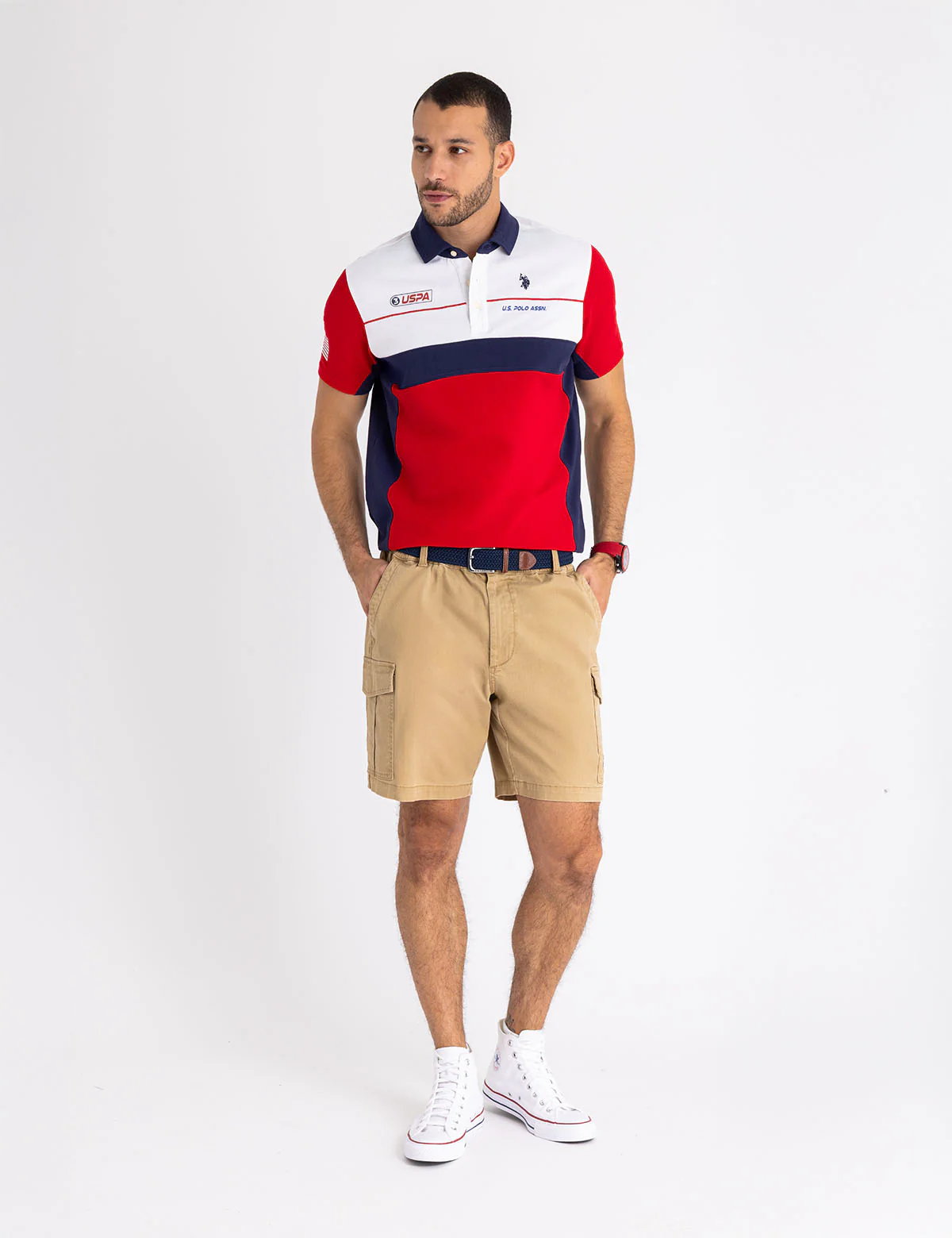 COLOR BLOCK RACE GRAPHIC PIQUE POLO SHIRT - Image 4