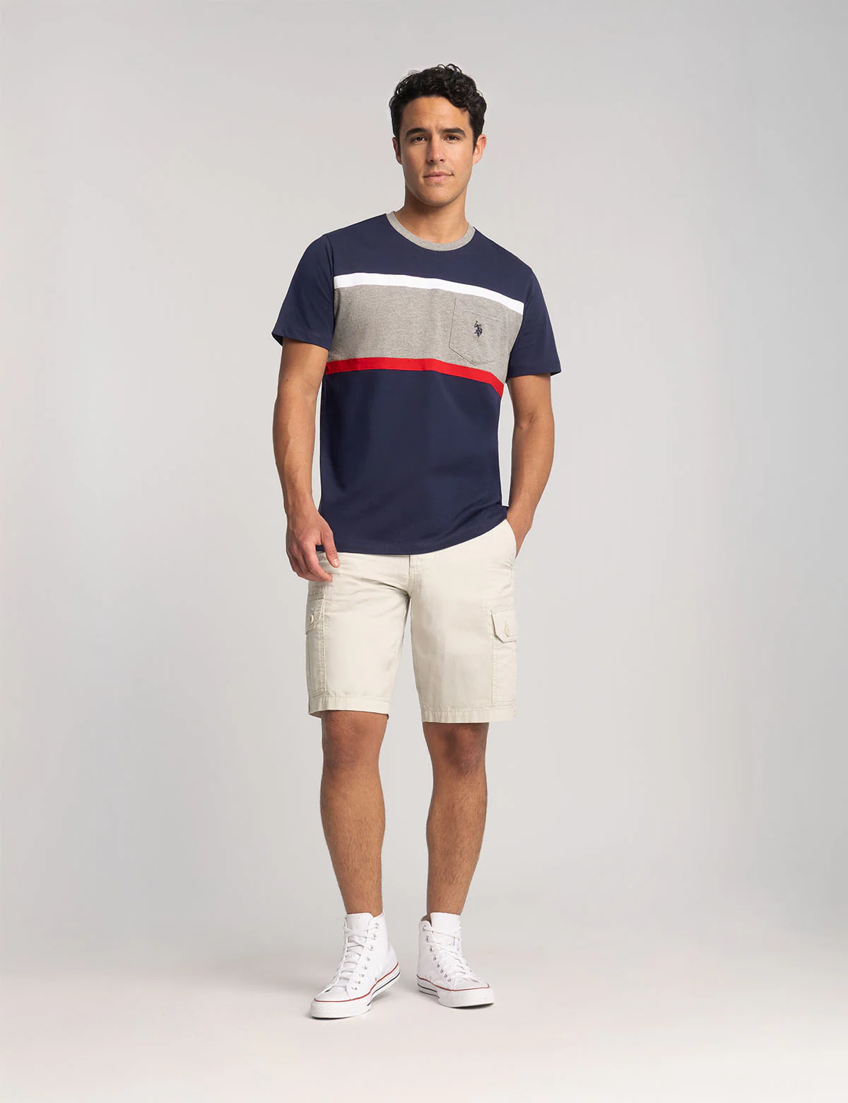COLOR BLOCK RINGER CREW POCKET T-SHIRT - Image 6