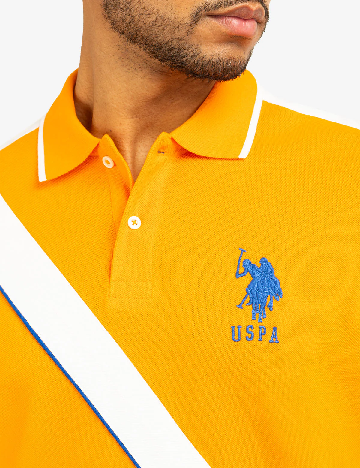 COLOR BLOCK SASH FRONT PIQUE POLO SHIRT - Image 10