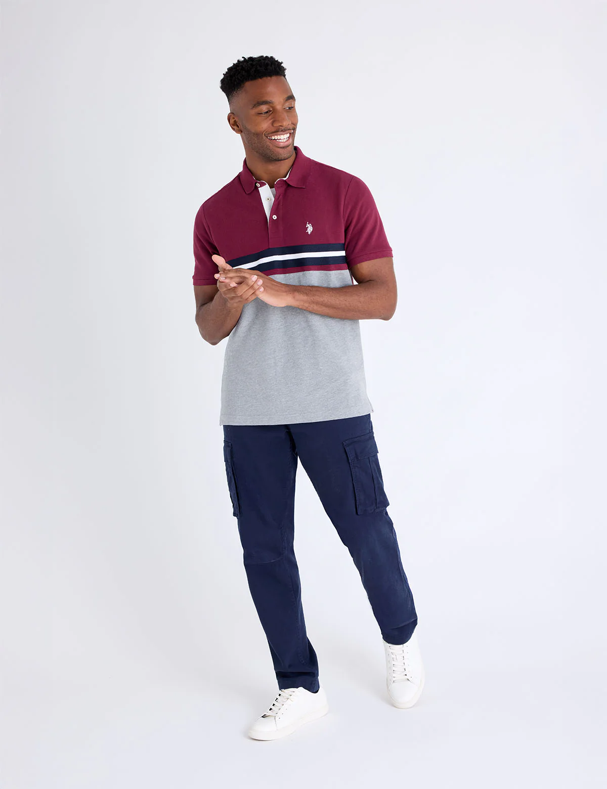 COLOR BLOCK TRICOT TAPE PIQUE POLO SHIRT - Image 3