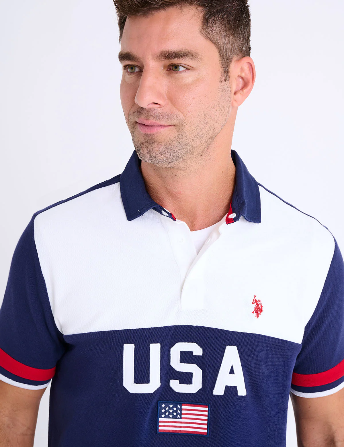 COLOR BLOCK USA APPLIQUE PIQUE POLO SHIRT - Image 2