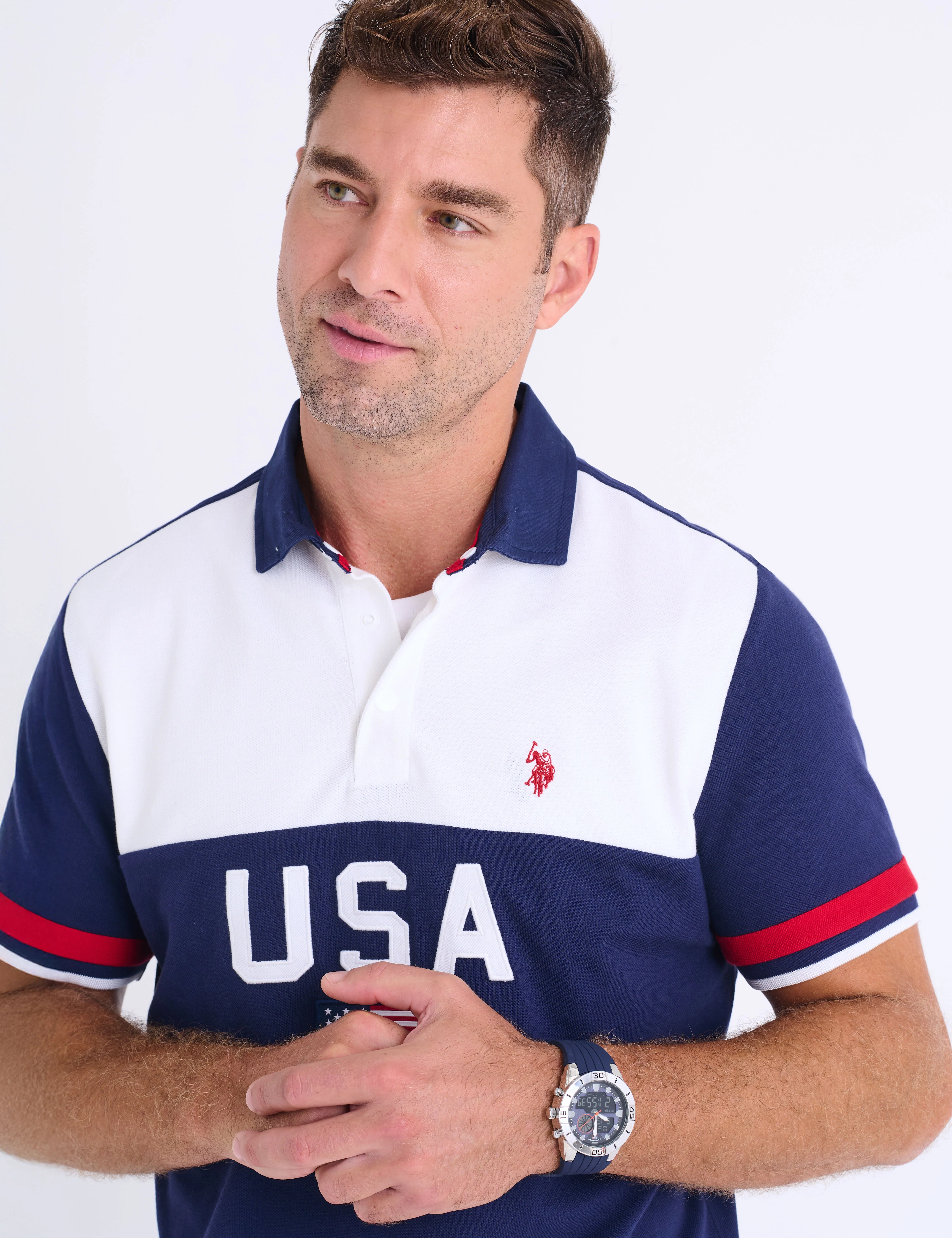 COLOR BLOCK USA APPLIQUE PIQUE POLO SHIRT - Image 5