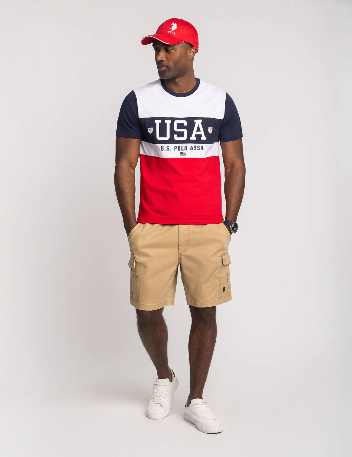 COLOR BLOCK USA JERSEY CREW NECK T-SHIRT - Image 2