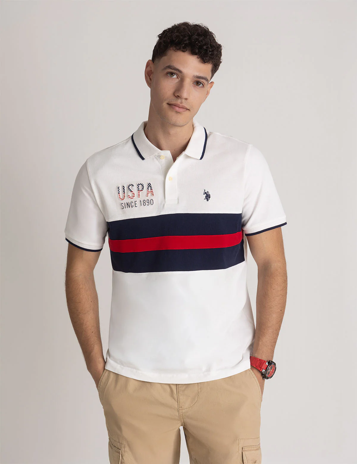 COLORBLOCK EMBOSSED PIQUE POLO SHIRT - Image 2