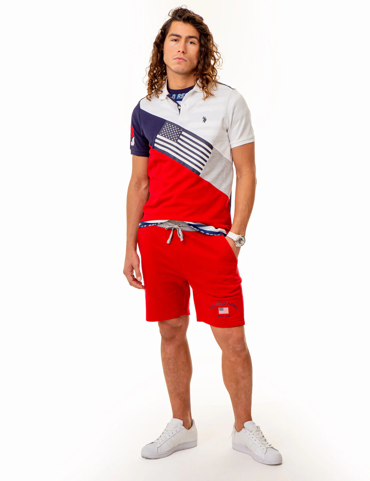 COLORBLOCK FLAG GRAPHIC PIQUE POLO SHIRT - Image 3