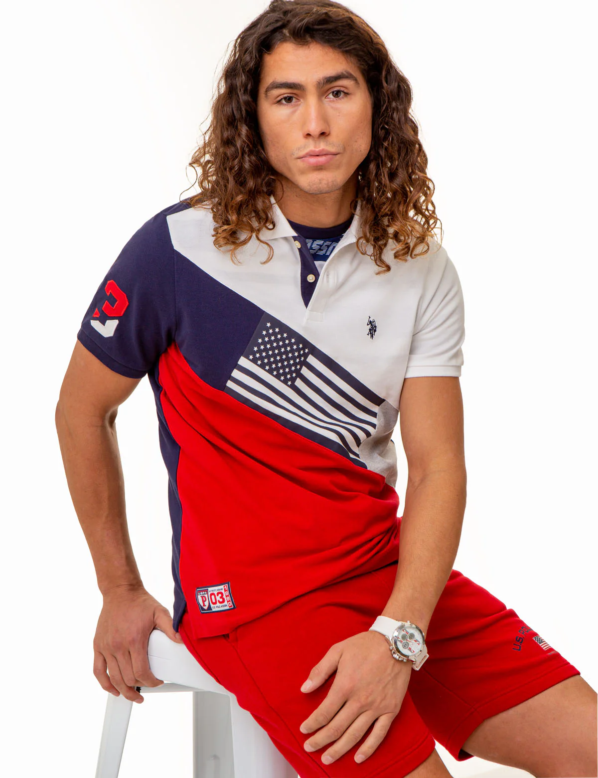 COLORBLOCK FLAG GRAPHIC PIQUE POLO SHIRT - Image 5