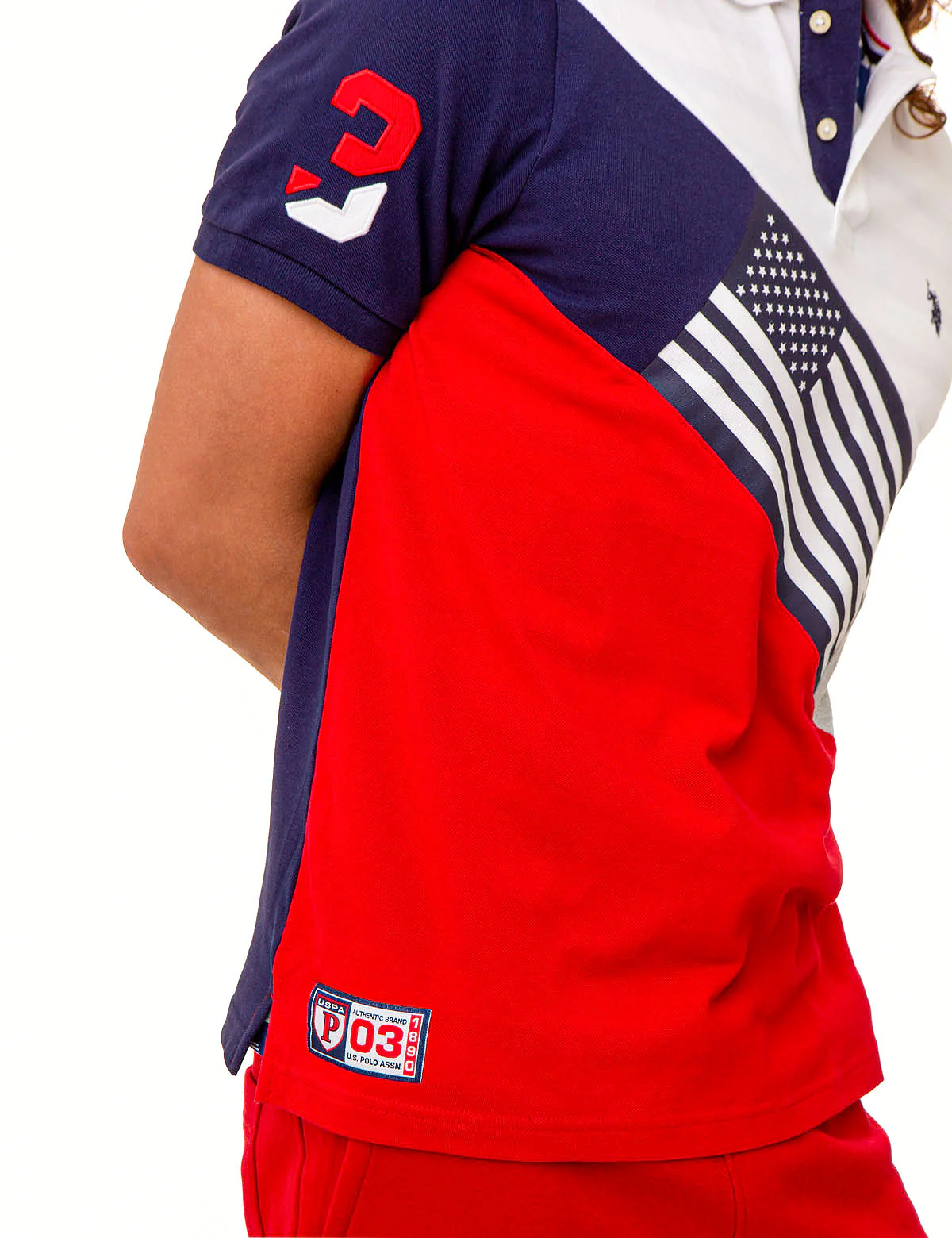 COLORBLOCK FLAG GRAPHIC PIQUE POLO SHIRT - Image 7