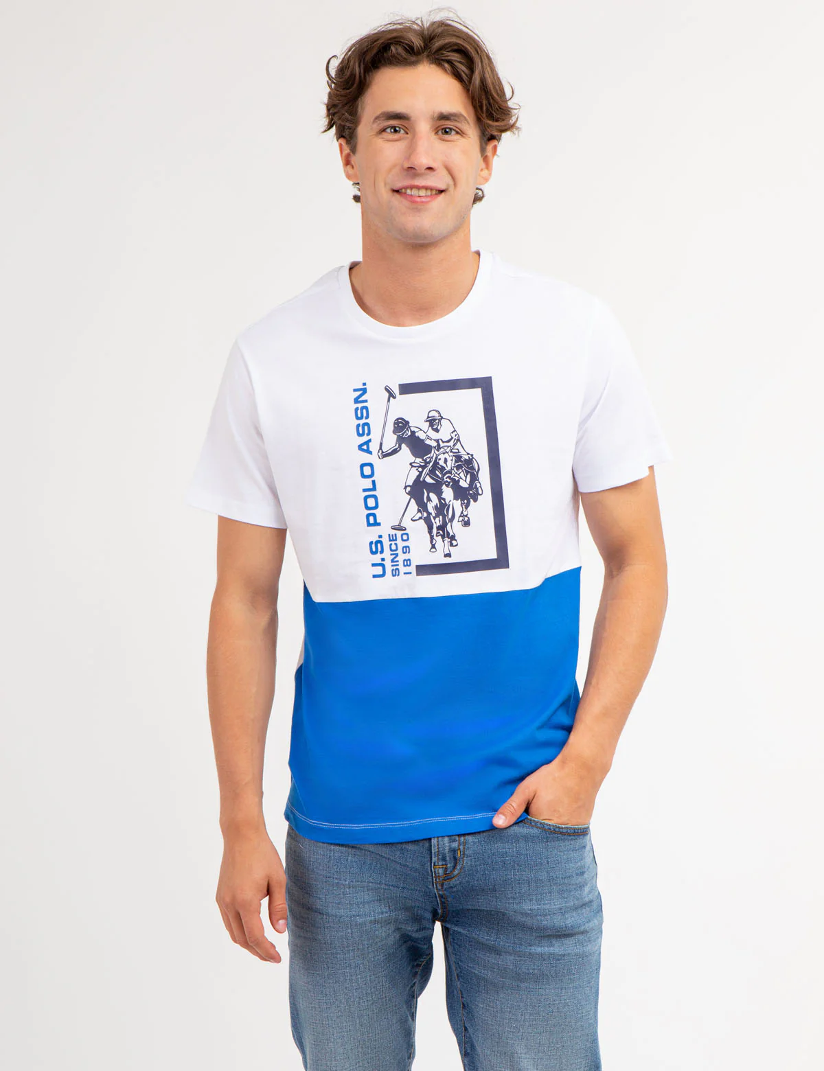 COLORBLOCK GRAPHIC CREW NECK T-SHIRT