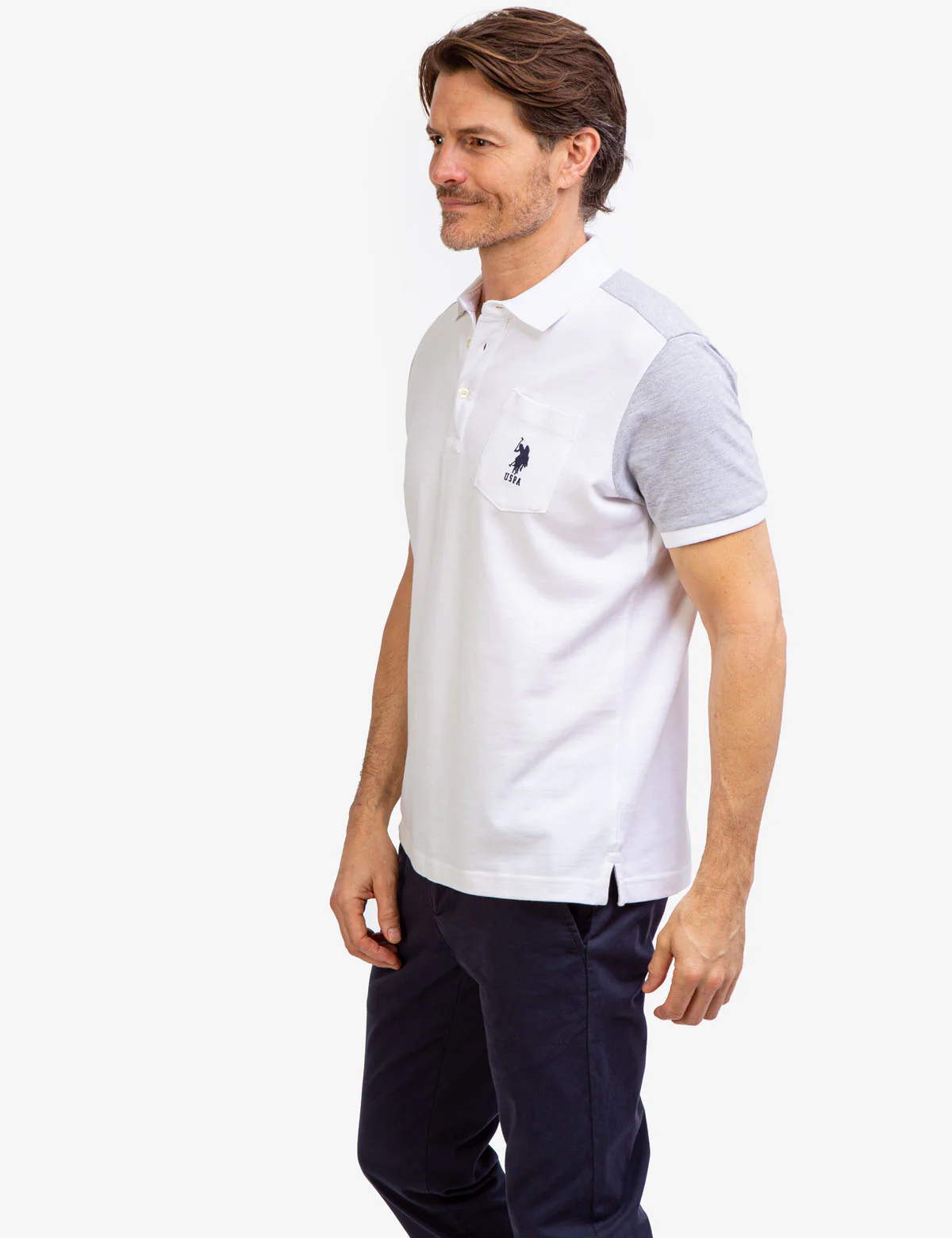 COLORBLOCK PIQUE POLO SHIRT WITH POCKET - Image 3