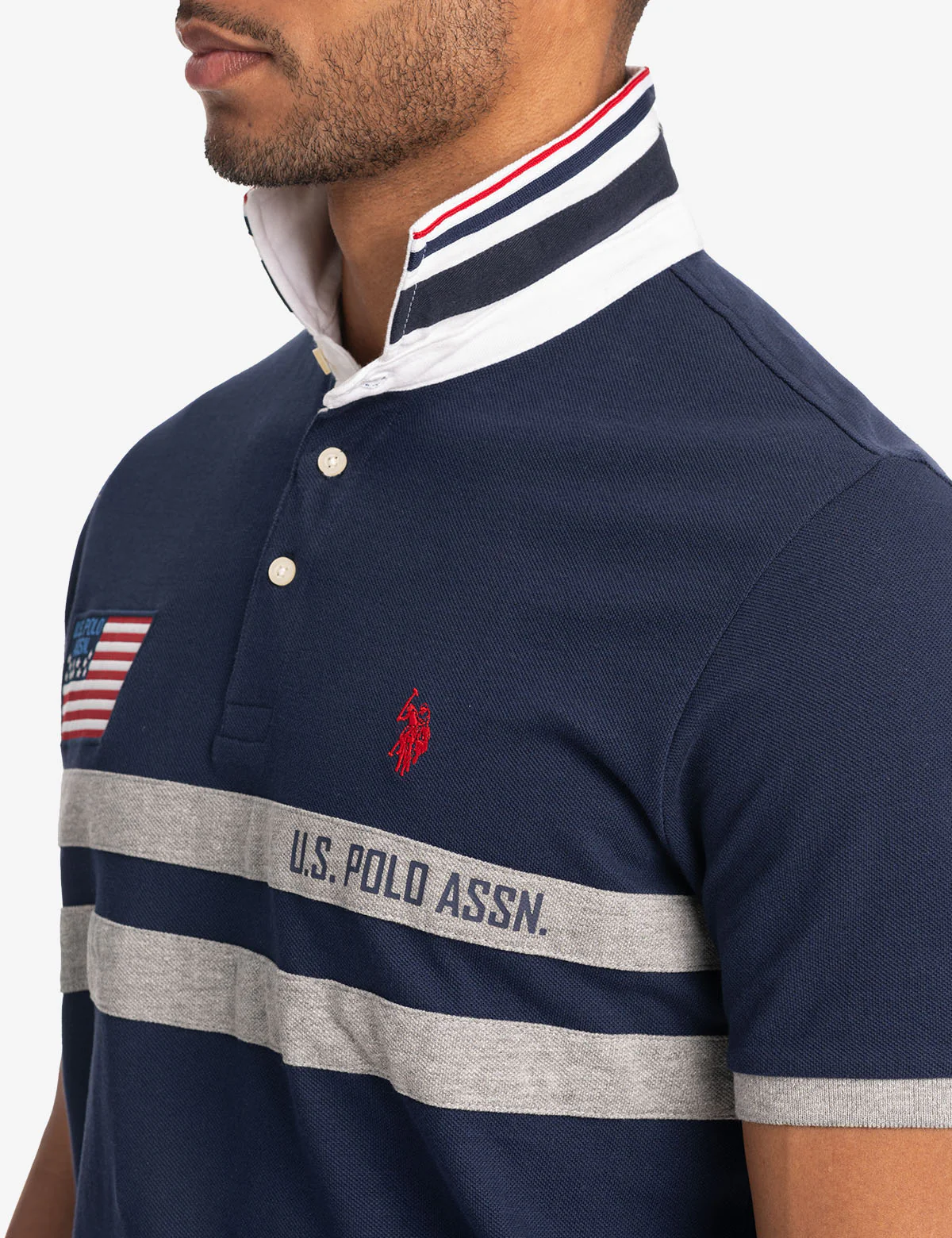 COLORBLOCK PIQUE POLO SHIRT WITH TWILL COLLAR - Image 4