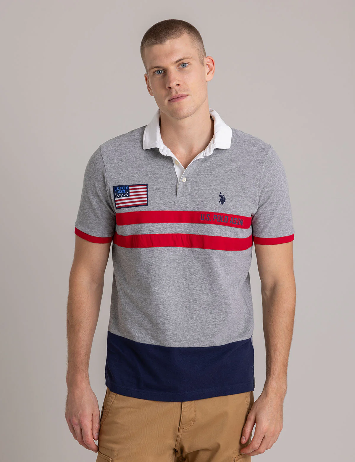 COLORBLOCK PIQUE POLO SHIRT WITH TWILL COLLAR - Image 5
