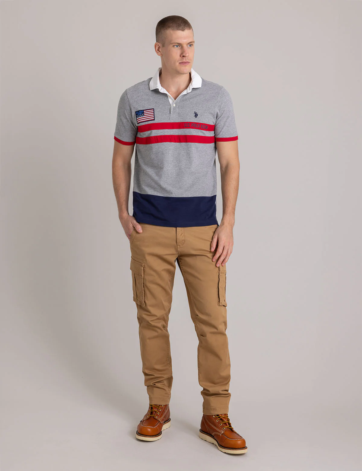 COLORBLOCK PIQUE POLO SHIRT WITH TWILL COLLAR - Image 6